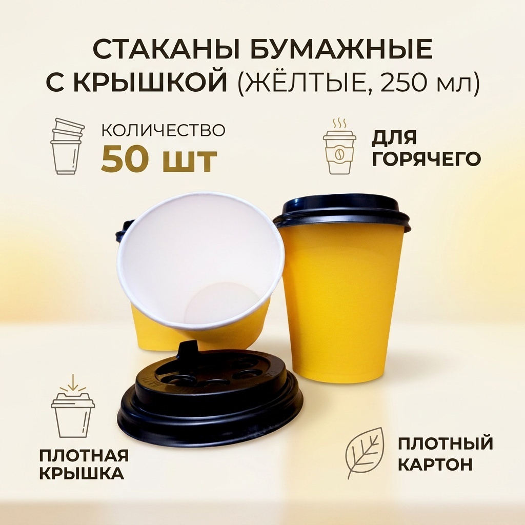 Стакан 3891055 желтый 50 шт