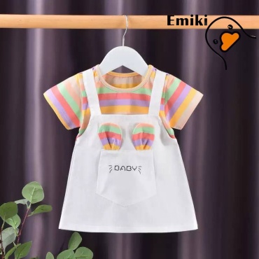 Повседневное платье Emiki белый, бежевый