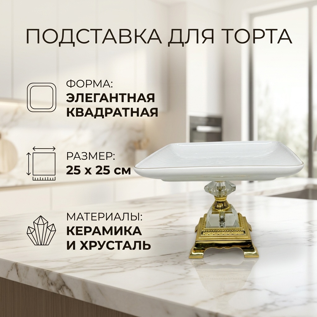 Luxury Star тортница U21541/G квадратная 1 шт