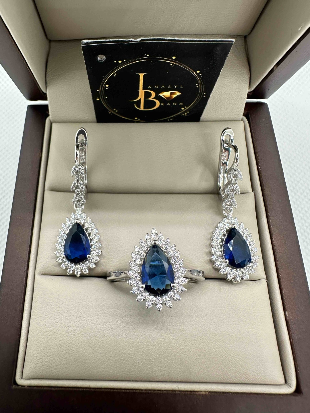 JANASYL Brand JB007 вес 8 г серебро, сапфир