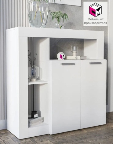 Комод Сити, 88x32x91 см, белый, белый жемчуг