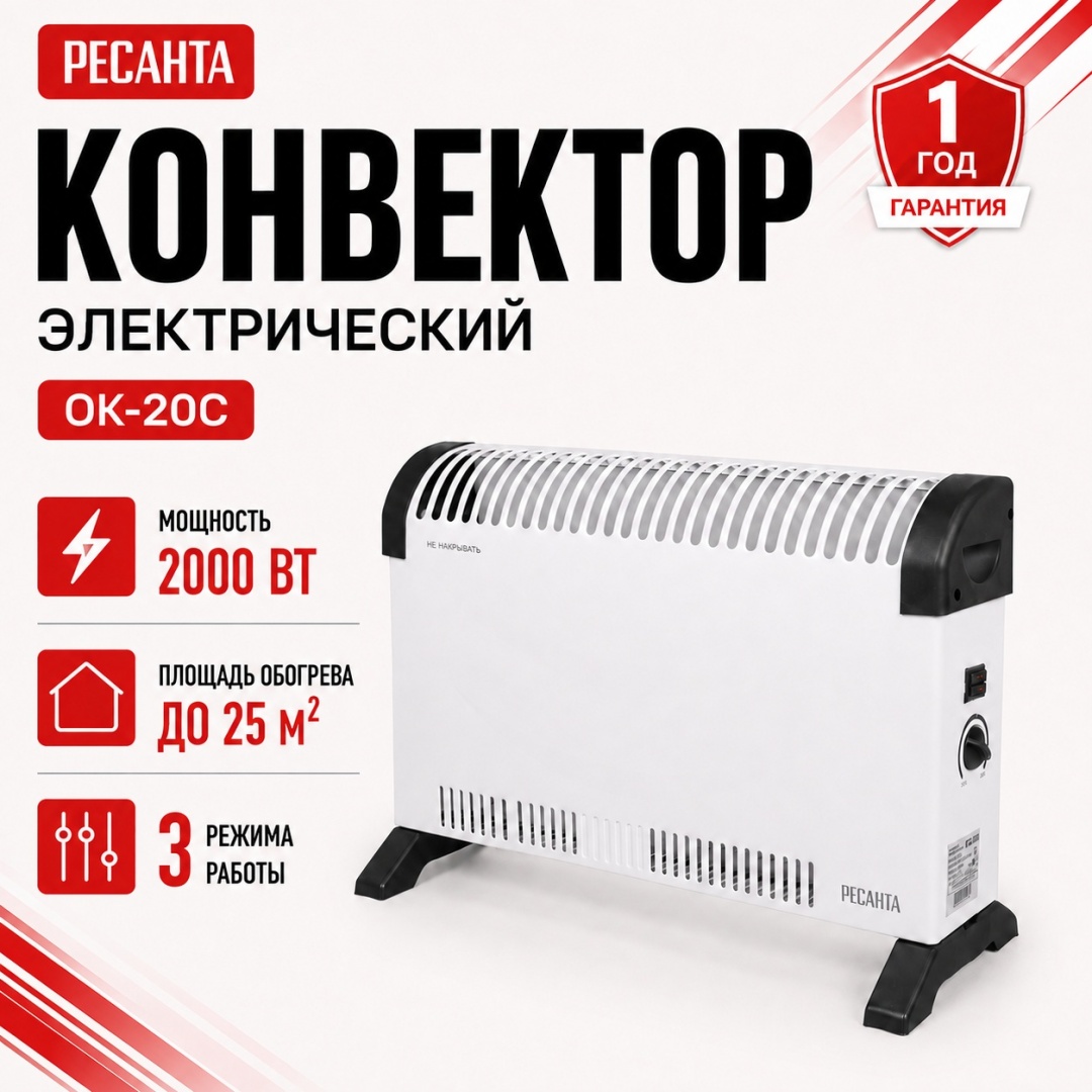Конвектор Ресанта ОК-20С белый