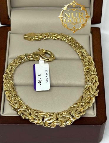 Sabina Gold NUR-BR-966 длина 19 см, вес 9.52 г золото, плетение лисий хвост
