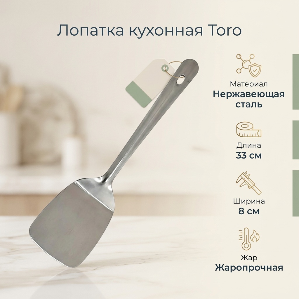 Лопатка Toro нержавеющая сталь, 1 шт