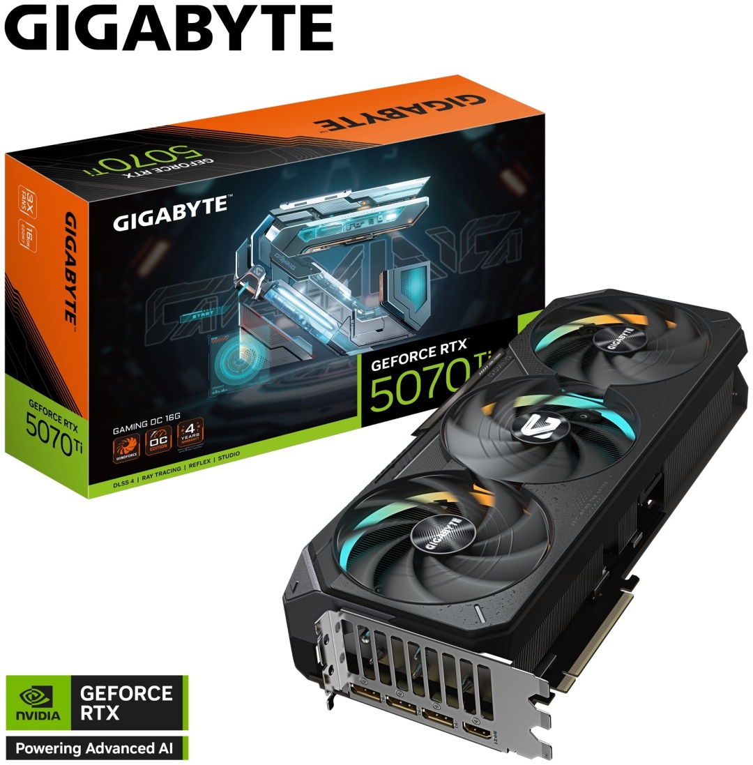 Видеокарта GIGABYTE GeForce RTX 5070 Ti GAMING OC 16 Гб