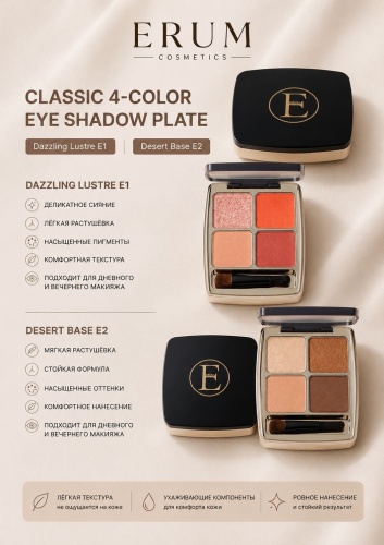 ERUM тени прессованные Classic 4-Color E1
