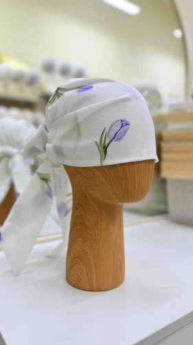 Бандана Turban style размер универсальный, белый, синий