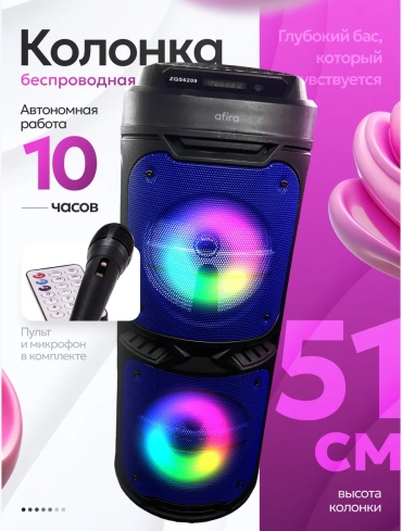 Портативная колонка Afira Sing-6209 черный