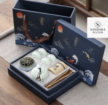 SANDARA silver Подарочный чайный набор с благовониями - "Церемония Тишины" сувенирный набор сувенирный набор