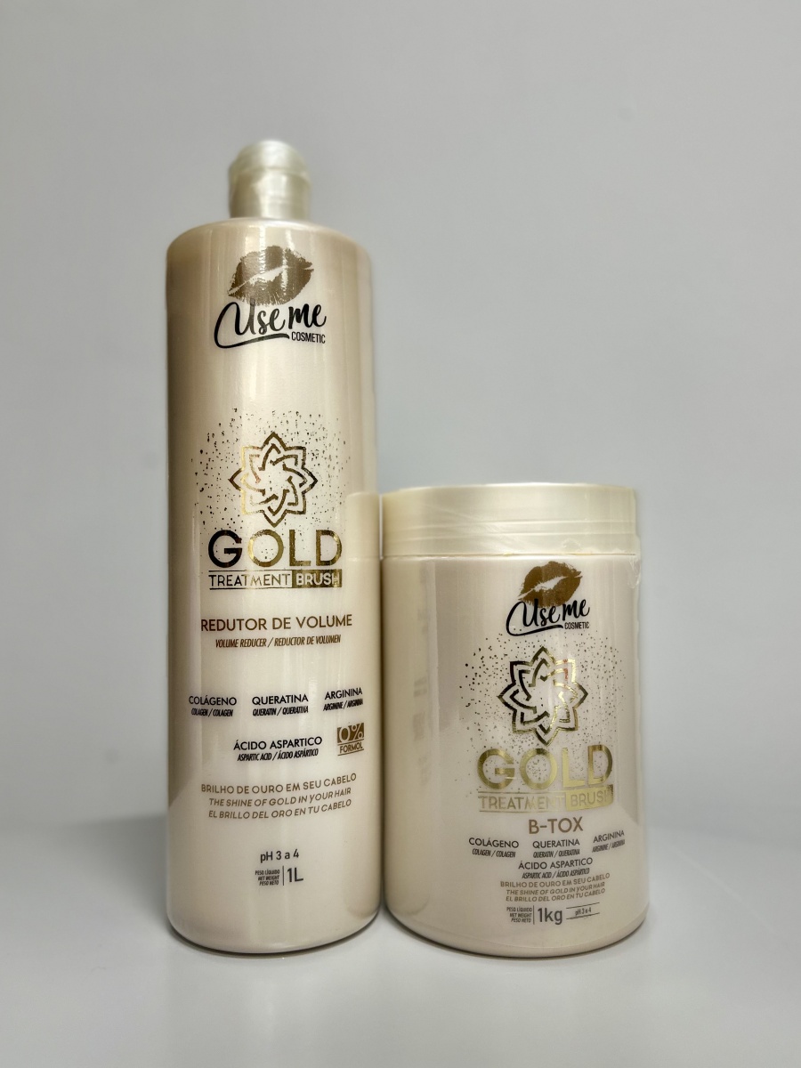 Use Me Cosmetic состав Набор Gold: выпрямляющий состав и ботокс для волос 2 кг 1000 мл