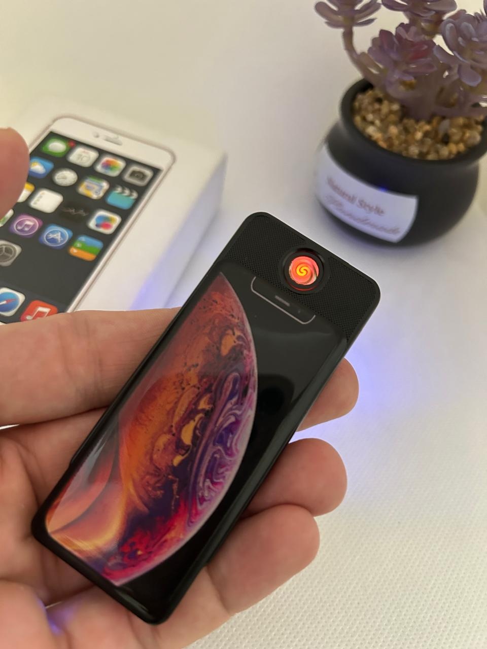 Lighter электронная зажигалка Phone 01, ABS пластик, металлический сплав