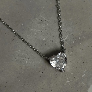 Колье Demian jewellery Сердце длина 45 см вес 3.5 г серебро, фианит
