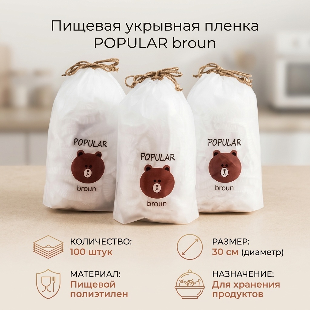 Пленка укрывная POPULAR broun 105920497_972001 полиэтилен 30 см 100 шт