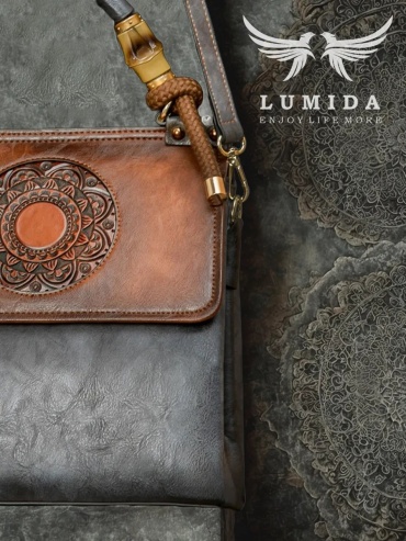 Сумка кросс-боди Lumida натуральная кожа серый