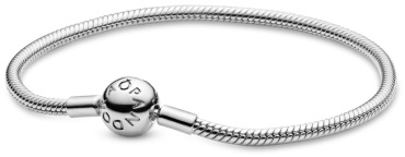 PANDORA с круглой застежкой 590728-17 длина 17 см, вес 12.92 г серебро, плетение снейк