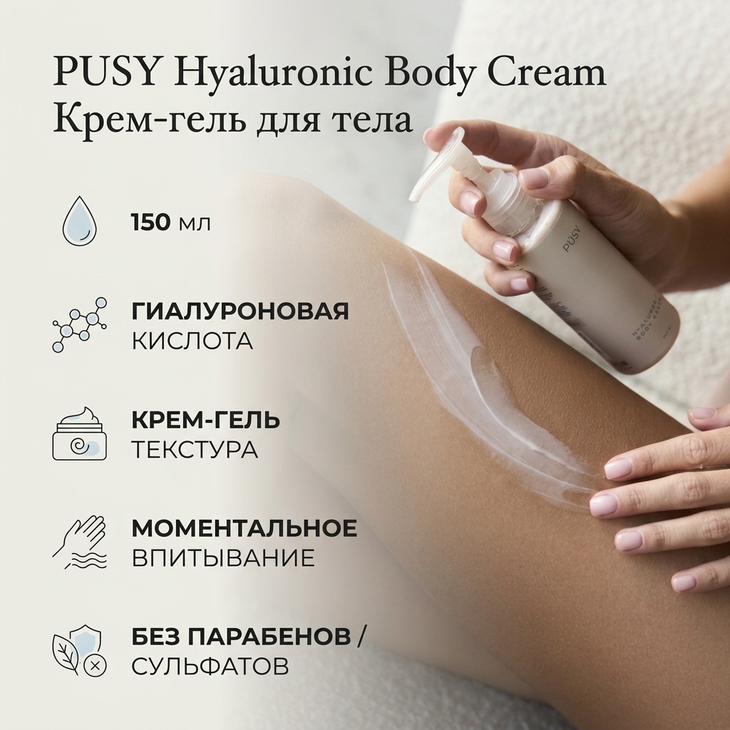 Pusy Hyaluronic Body Cream крем-гель для тела 150 мл
