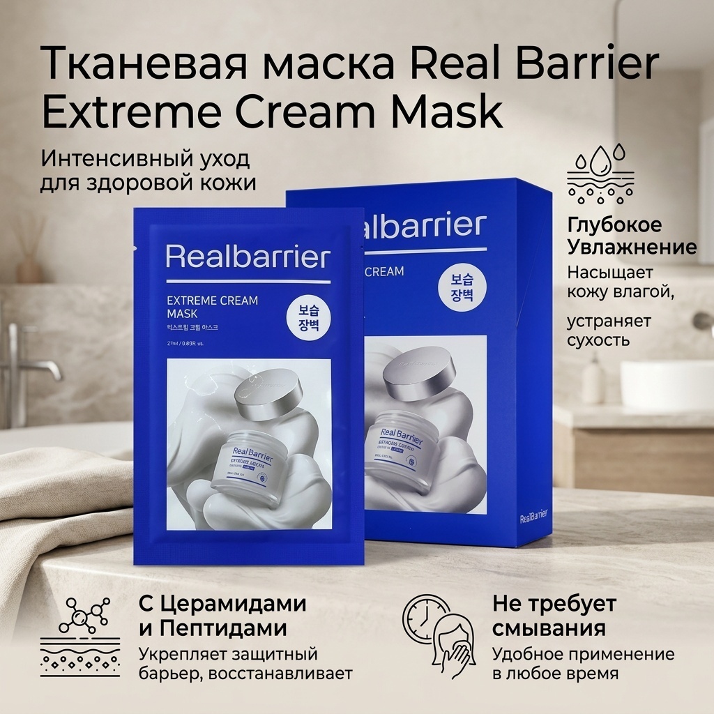 Маска для лица Real Barrier тканевая Extreme Cream Mask 10 шт