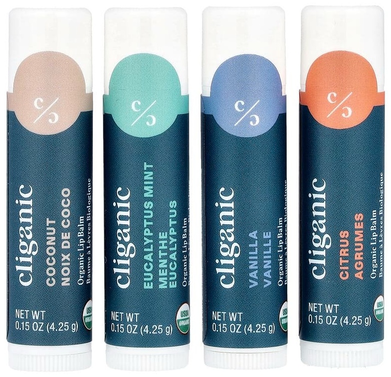 Cliganic бальзам Набор органических бальзамов для губ, Sweet Bliss, 4 шт. В упаковке, по 4,25 г 17 г
