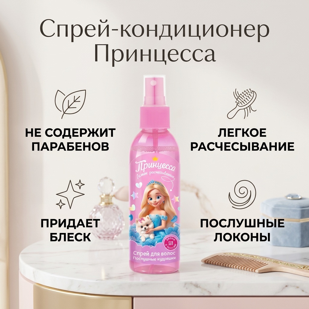 Принцесса послушные кудряшки спрей-кондиционер 150 мл