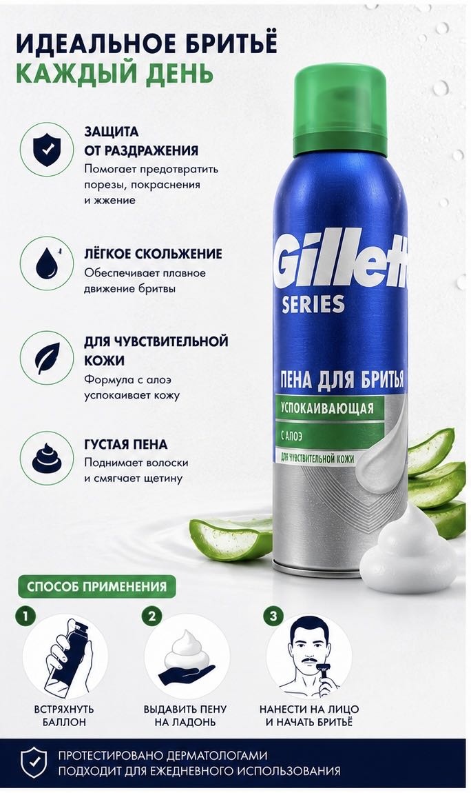 Gillette Series пена для бритья 200 мл