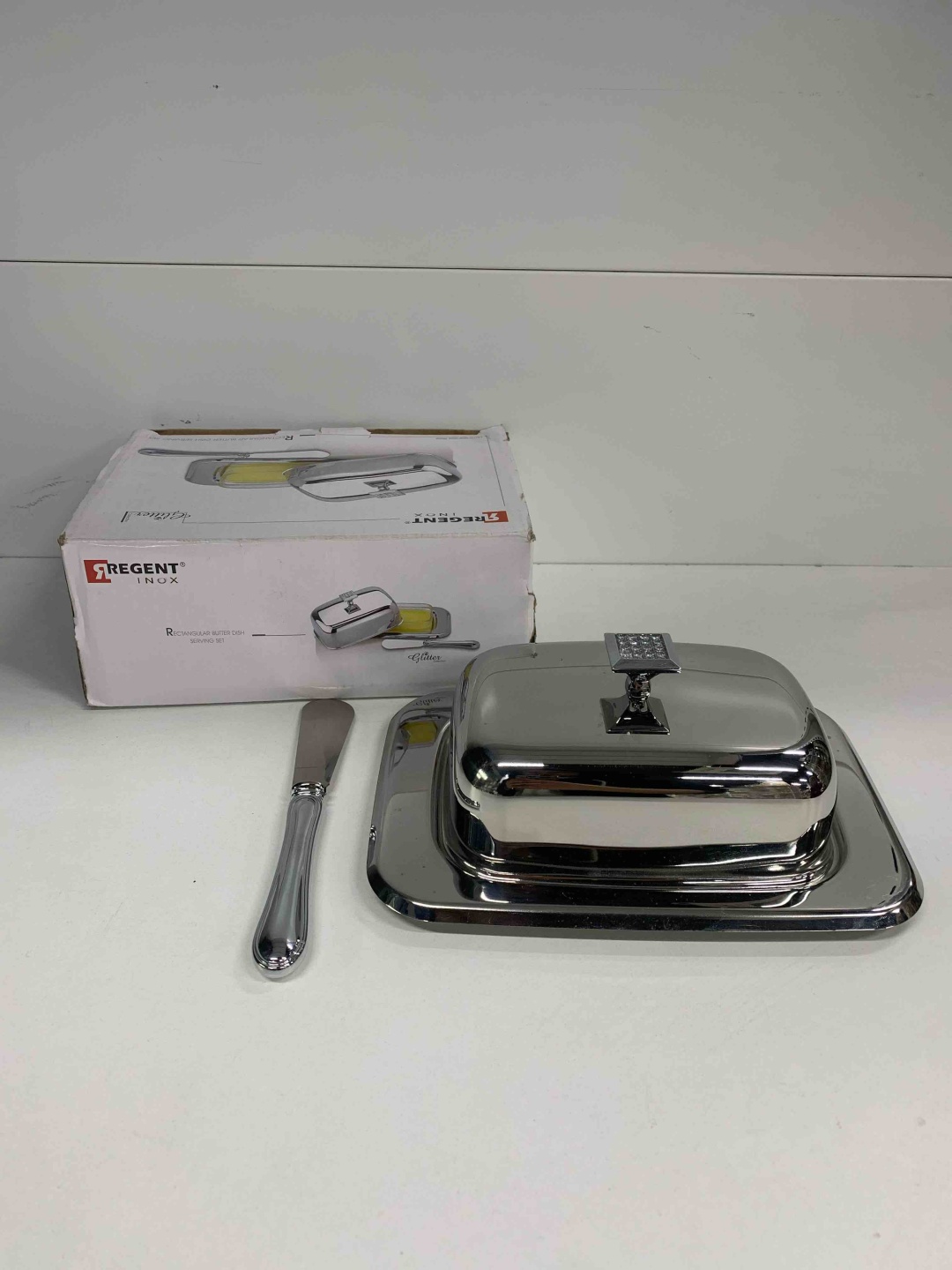 Regent Inox масленка Reg464 прямоугольная 1 шт, нержавеющая сталь, стекло