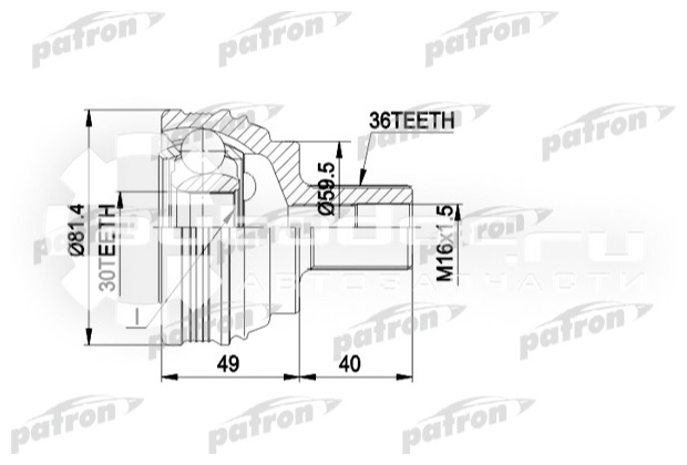 PATRON шрус наружный PCV1465