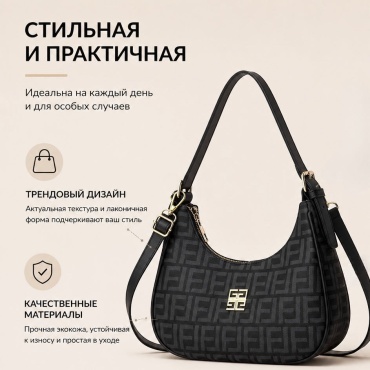 Сумка багет SALORRI экокожа черный