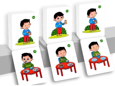 Карточки PECS Brain up toys Обучающие карточки Последовательность действии, 13*9см, 73 шт