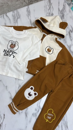 Комплект Hone Baby коричневый, белый