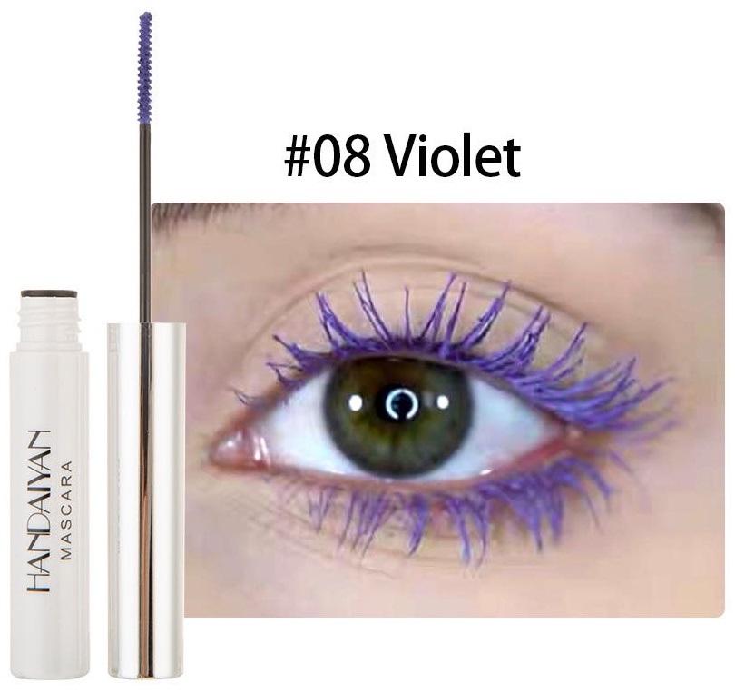 Тушь для ресниц HANDAIYAN Colorful Mascara №08 для объема, удлиняющая, подкручивающая фиолетовый