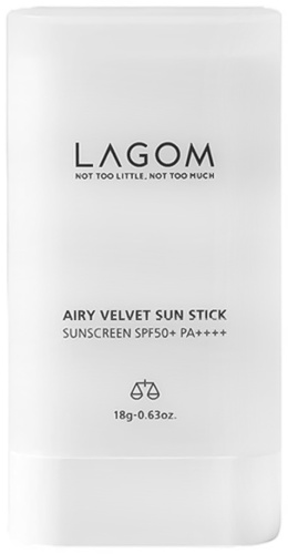 LAGOM стик Солнцезащитный стик матирующий Lagom Airy Velvet Sun Stick Spf50+ PA++++ для лица, для зоны декольте 19 г