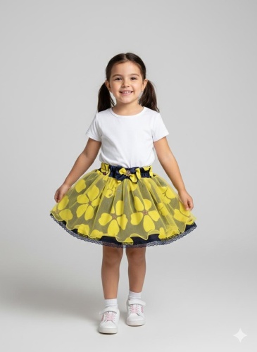 Нарядная юбка Fashion collection синий, желтый