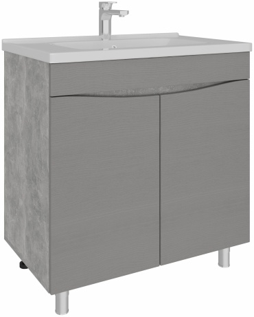 Тумба без раковины AVK Furniture 2двери Алла, 80x70x47 см, светло серый