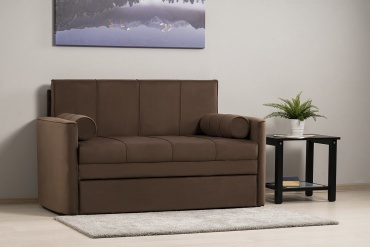 Диван TURAN HOME Melani EW, 145х80 см, обивка велюр, коричневый