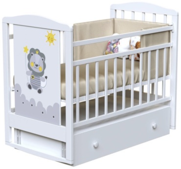 Детская кровать Dream Happy Lion, 60x120 см, белый, мультиколор