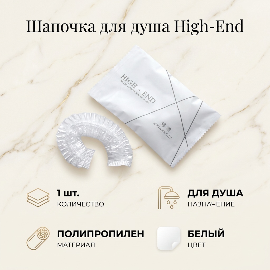 Шапочка для головы, для душа белый 1 шт