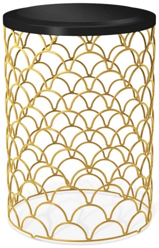 Журнальный столик Sheffilton SHT-CT24-1, 35x35x50 см, черный, золотистый