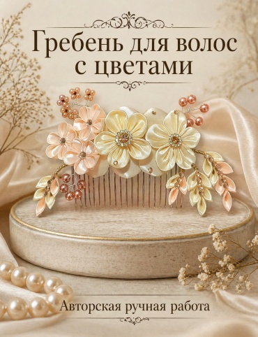 Заколка бежевый