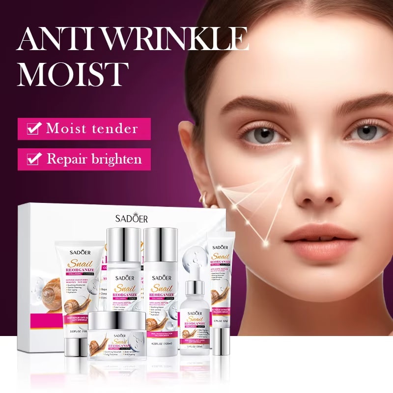 SADOER Snail Recombinant Collagen Six-piece Set Набор из шести предметов на основе рекомбинантного коллагена улитки набор по уходу за лицом для женщин