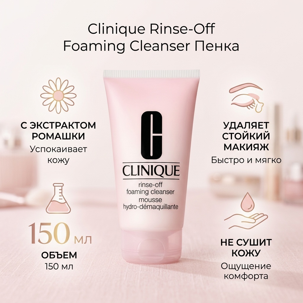 Clinique Rinse-Off Foaming Cleanser пенка 150 мл