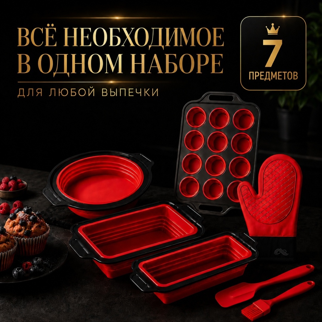 Форма для выпечки Portafortuna силикон, 7 шт
