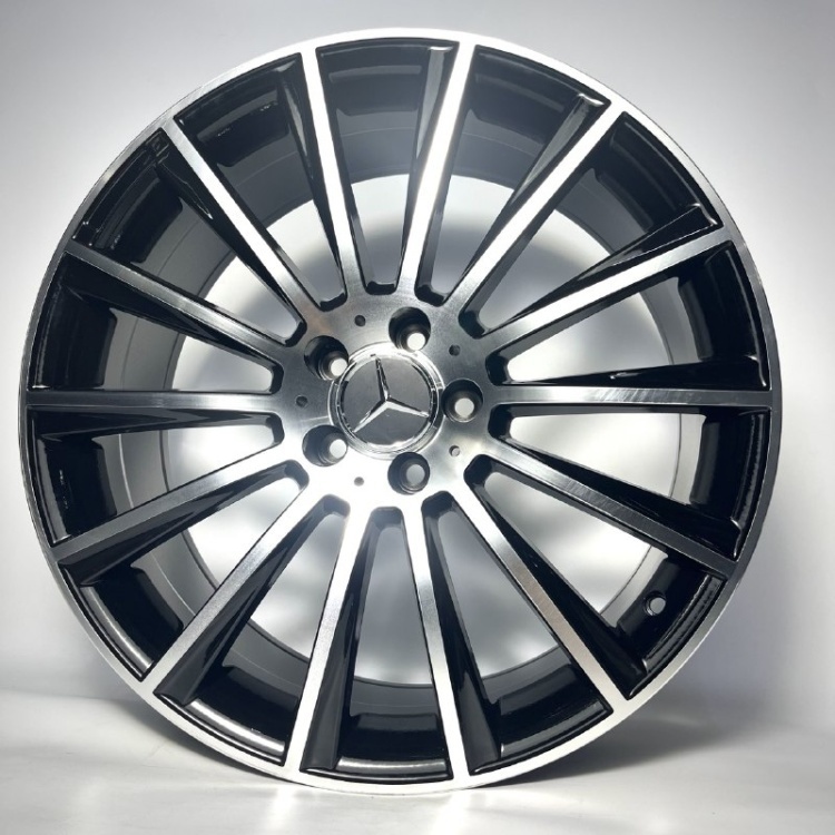 LVZ 1048D black machine face 8.5/9.5x18/5x112 D66.6 ET35.45 4 диска черный, серебристый