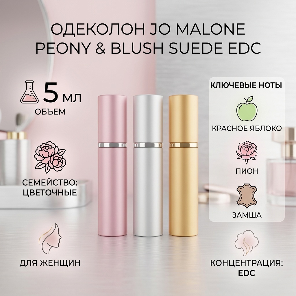 Jo Malone Peony & Blush Suede одеколон EDC 5 мл, для женщин