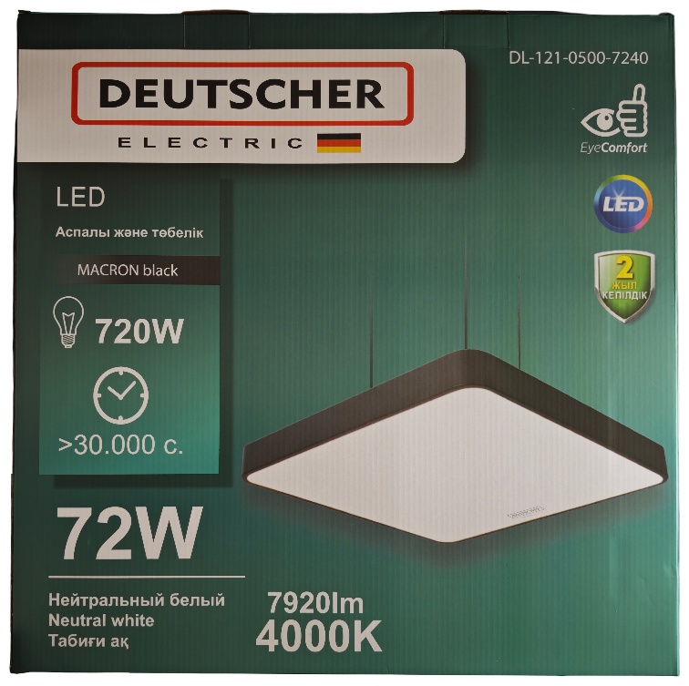 Светильник потолочный Dauscher Electric LED 72 Вт черный, белый