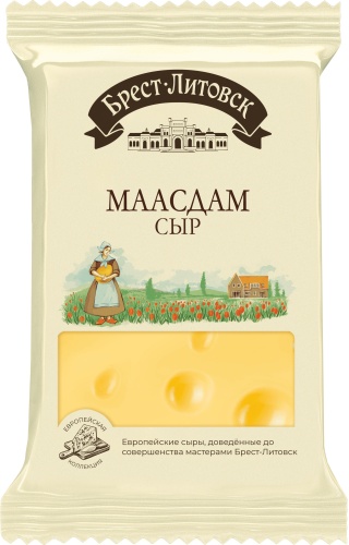 Сыр Брест-Литовск полутвердый маасдам 45% 200 г