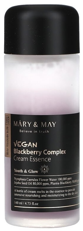 MARY&MAY эссенция Веганская комплексная крем-эссенция с ежевикой, 140 мл для лица 140 мл