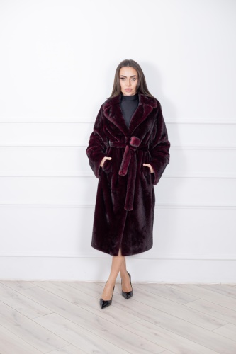 Шуба Granat.Furs бордовый