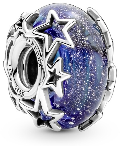 Шарм PANDORA «Космическое стекло мурано» 790015C00 вес 3.05 г серебро, стекло