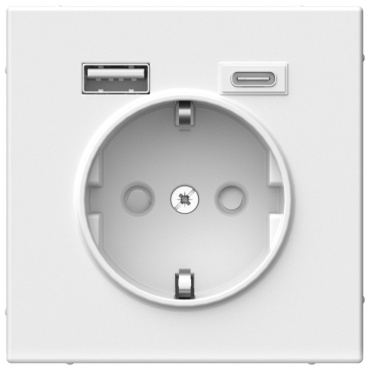 Systeme electric встраиваемая ArtGallery, электрический/USB цвет белый