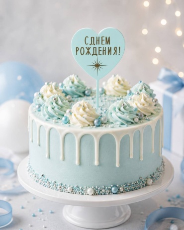 С днем рождения топперы для торта 1 шт